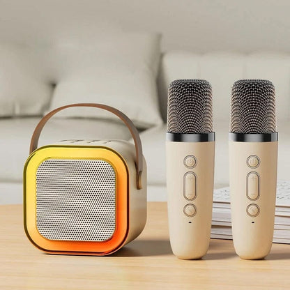 Mini Karaoke Machine with Wireless Microphones – Perfect for Kids & Family Fun!