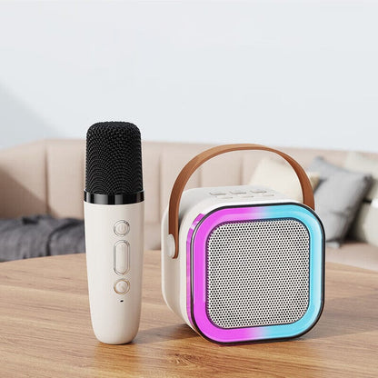 Mini Karaoke Machine with Wireless Microphones – Perfect for Kids & Family Fun!