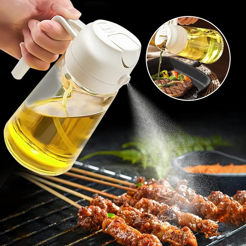 Oil Sprayer for Cooking - 2 in 1 Olive Oil Dispenser Bottle