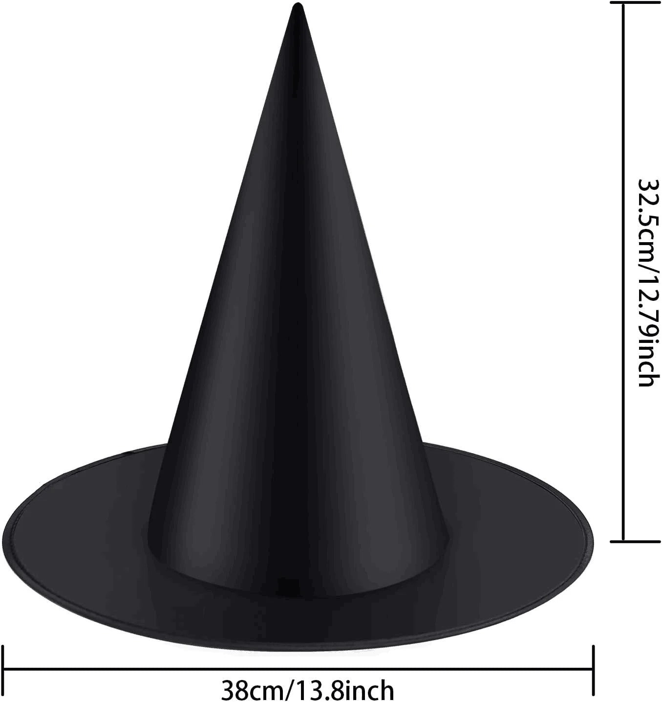 12pcs Halloween Black Witch Hats