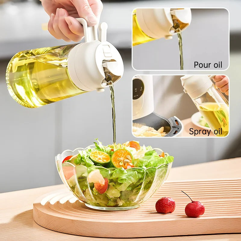 Oil Sprayer for Cooking - 2 in 1 Olive Oil Dispenser Bottle