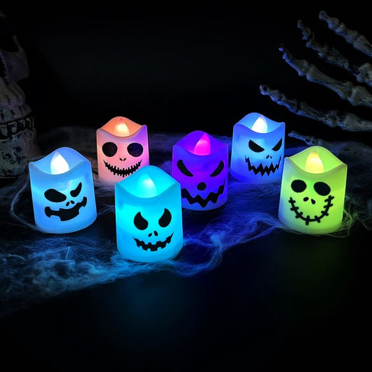 6pcs LED Ghost Pumpkin Candle