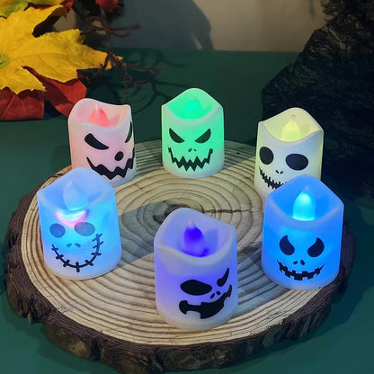 6pcs LED Ghost Pumpkin Candle