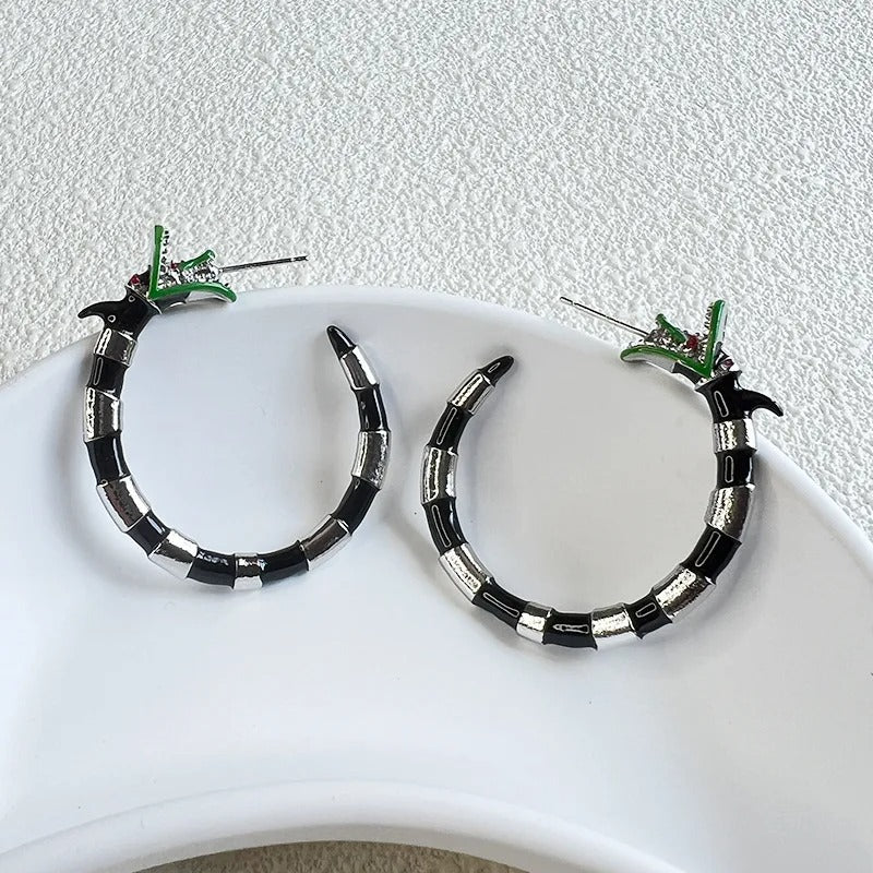 Beetlejuice Coral Snake Earrings