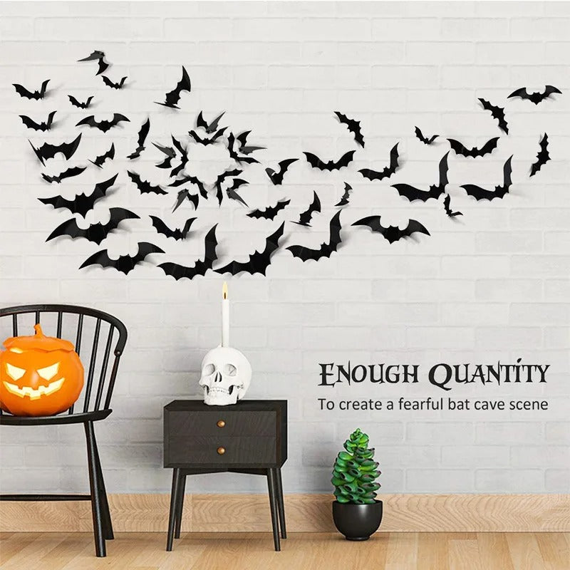 24pcs Halloween 3D Bat Wall Stickers