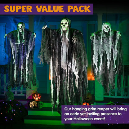 3 Pack Hanging Halloween Skeleton Ghosts Decorations