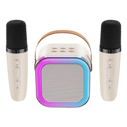 Mini Karaoke Machine with Wireless Microphones – Perfect for Kids & Family Fun!